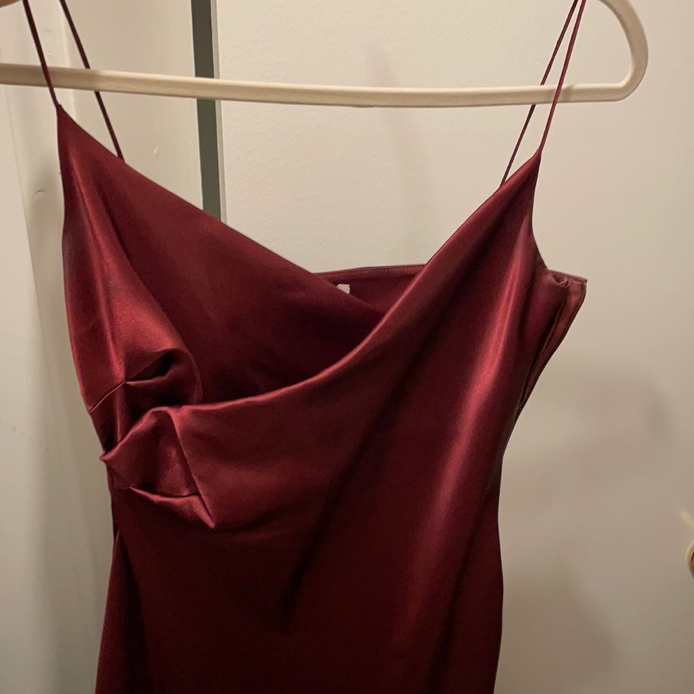 Satin Slip Dress, burgundy size 36 (US2)
